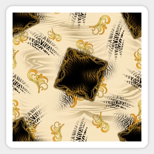 Animal skin texture with gold ornaments Sticker